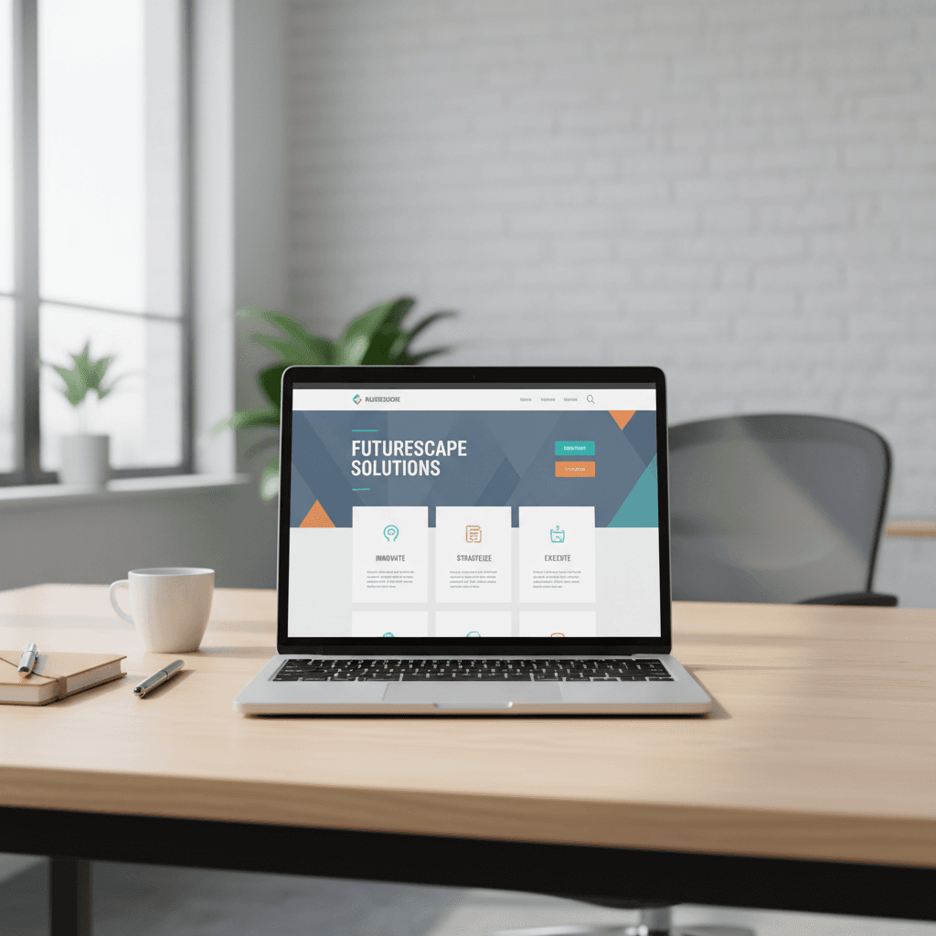 Laptop showing a clean and modern website mockup